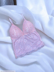 Jacquard lace work bra